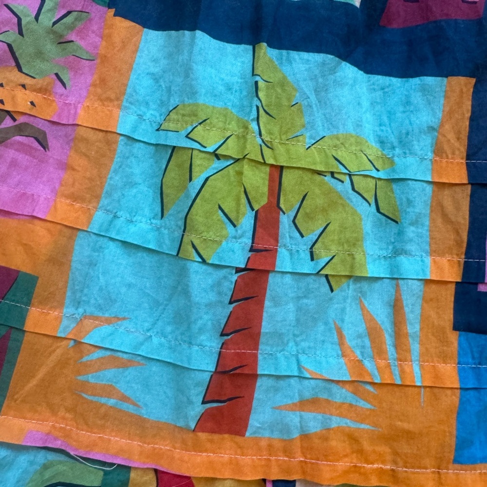 FARM Rio Tropical Collage Midi Square Neck Womens Dress Size L large Colorful - Picture 15 of 16
